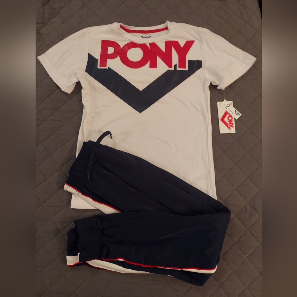 PONY White and Navy Tracksuit Set